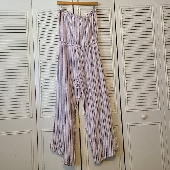 Anthropologie DREW linen strapless linen romper jumpsuit size M - Picture 3 of 7